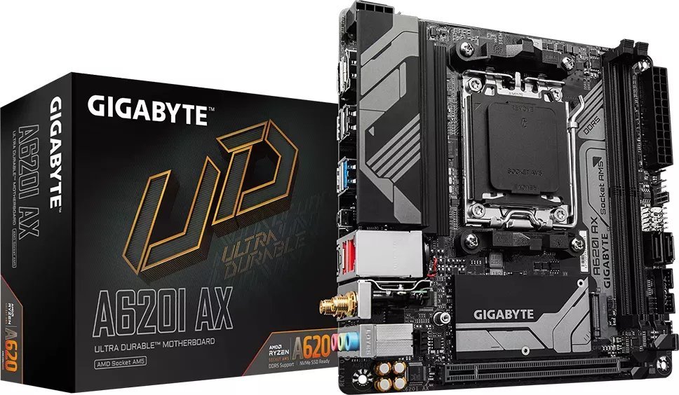 Pllakë amë Gigabyte A620I AX, DDR5, Wi Fi 6E, e zezë