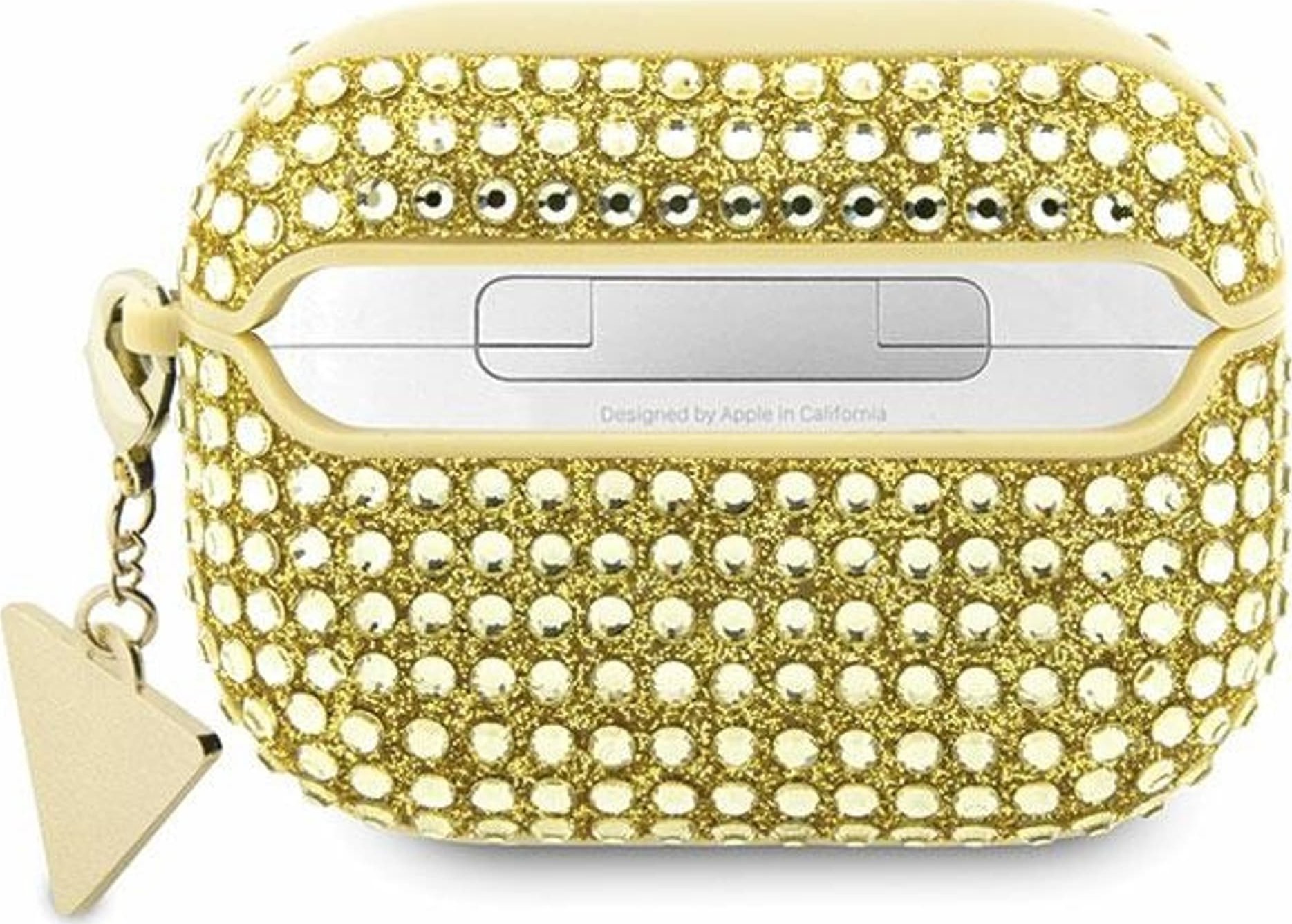 Etui për kufje Guess Rhinestone Triangle, për Apple AirPods Pro, hardcase, gold