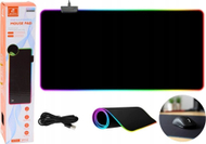 Podlogë gaming për maus dhe tastierë, LED RGB, 40x90cm, e zezë