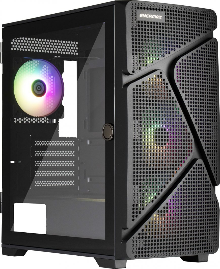 Kasë Enermax MarbleShell MS21 ARGB, e zezë, Mini Tower