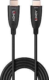 Kabllo HDMI Lindy Fiber Optic Hybrid, 15m, HDMI 2.1, e zezë
