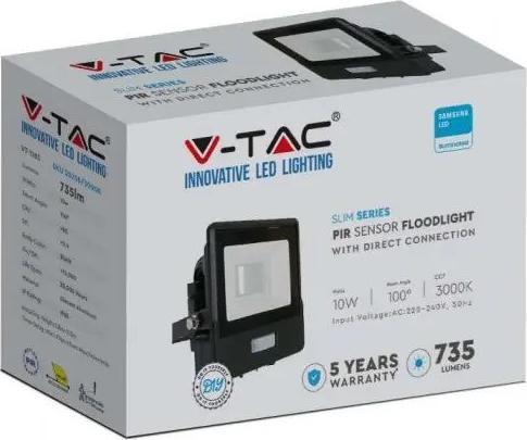 Dritë projektuese V-TAC Floodlight LED, 10W, e zezë