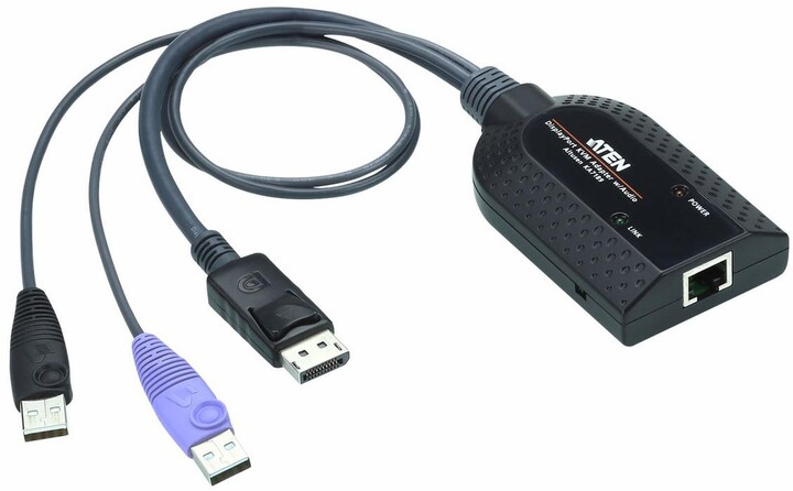 Përshtatës KVM Aten KA7189, 2xUSB/DP, 1xRJ45