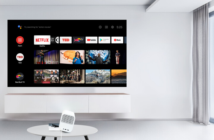 Projektor Xiaomi Mi Smart 2 GL, i bardhë / hirtë