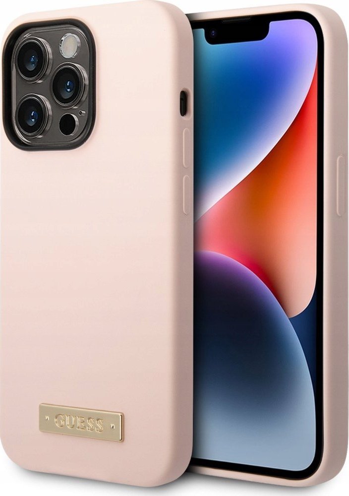 Futrollë telefoni Guess GUHMP14XSBPLP për iPhone 14 Pro Max, silikon, MagSafe, rozë