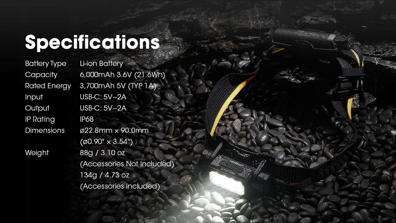 Bateri koke Nitecore Carbon Battery 6K, 6000mAh, USB C, e zezë