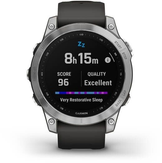 Orë Garmin Fenix 7 PRO, e argjendtë / rrip silikoni grafit