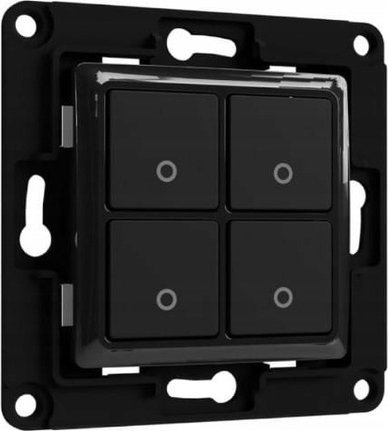 Ndërprerës muri Shelly Wall Switch 4, 4 butona, i zi