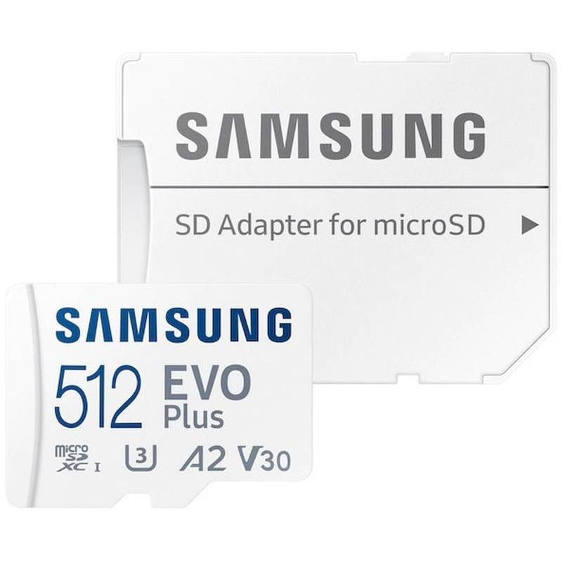 Kartë memorie Samsung EVO Plus, 512GB MicroSDXC, UHS-I Class 10