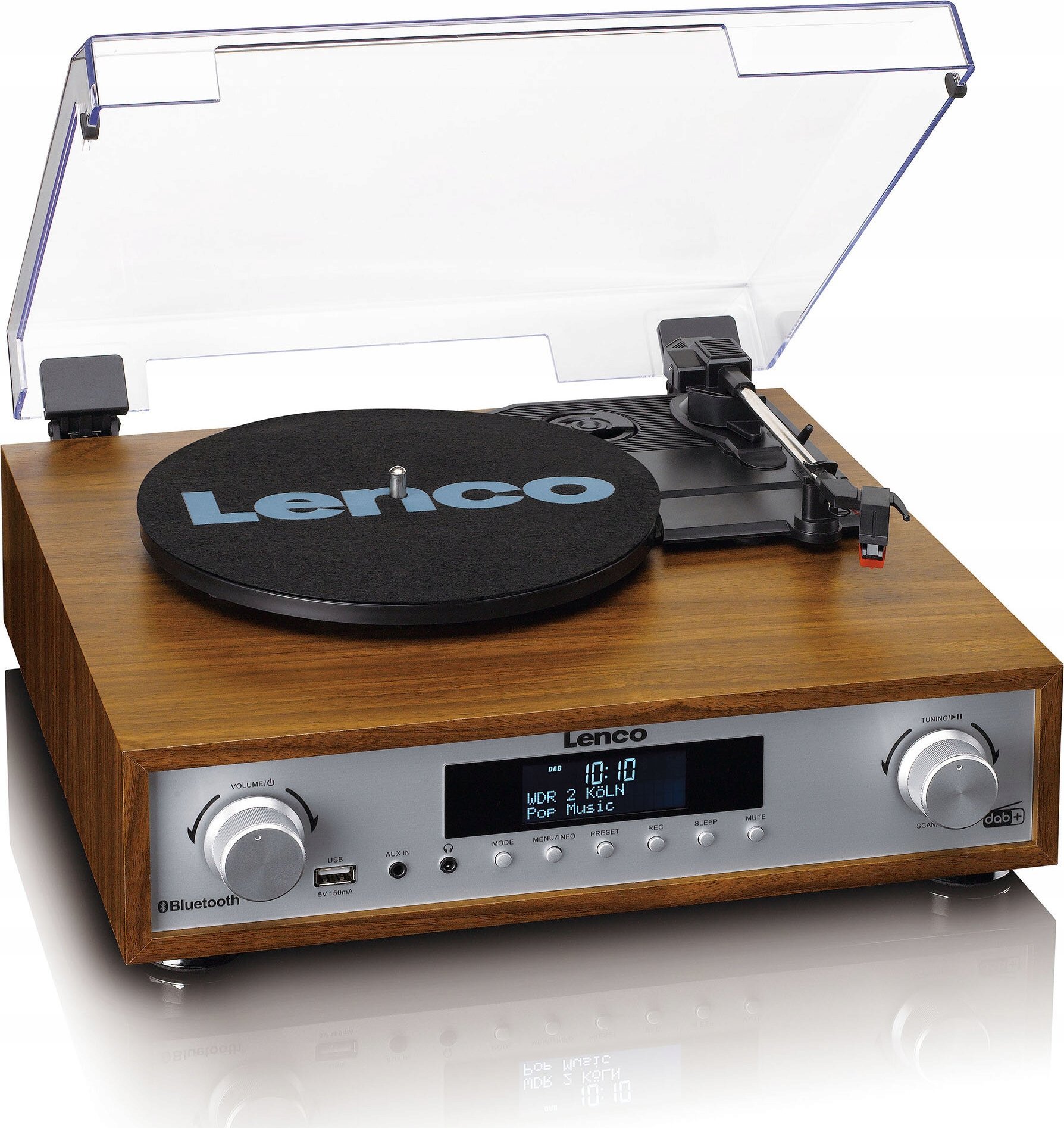 Sistem muzikor Lenco MC-160WD, HiFi kompakt, DAB+ FM Bluetooth, dru