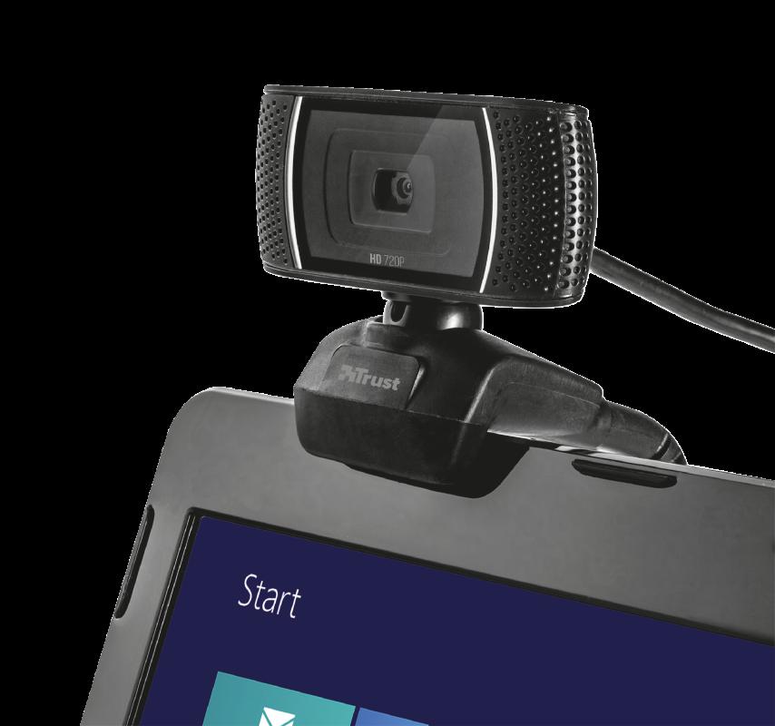 Webcam Trust Trino, 8MP, HD 720p, USB 2.0, e zezë