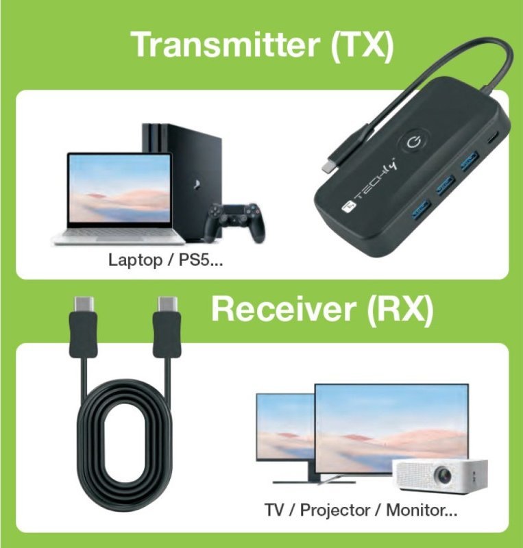 Adapter video pa tela Techly 5 in 1 USB C Hub, 3x USB 3.0, PD 100W, i zi