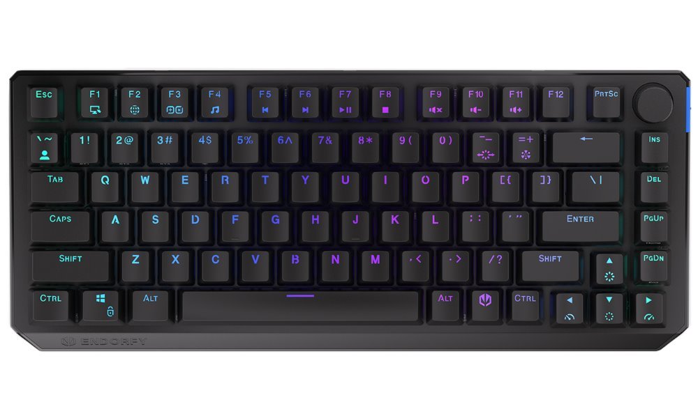Tastierë Endorfy Thock, 75%, Kailh Box Black, Wireless, e zezë