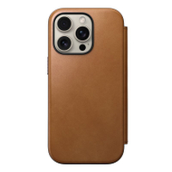 Futrollë lëkure Nomad Modern Leather Folio, për iPhone 16 Pro, me kapak, kafe
