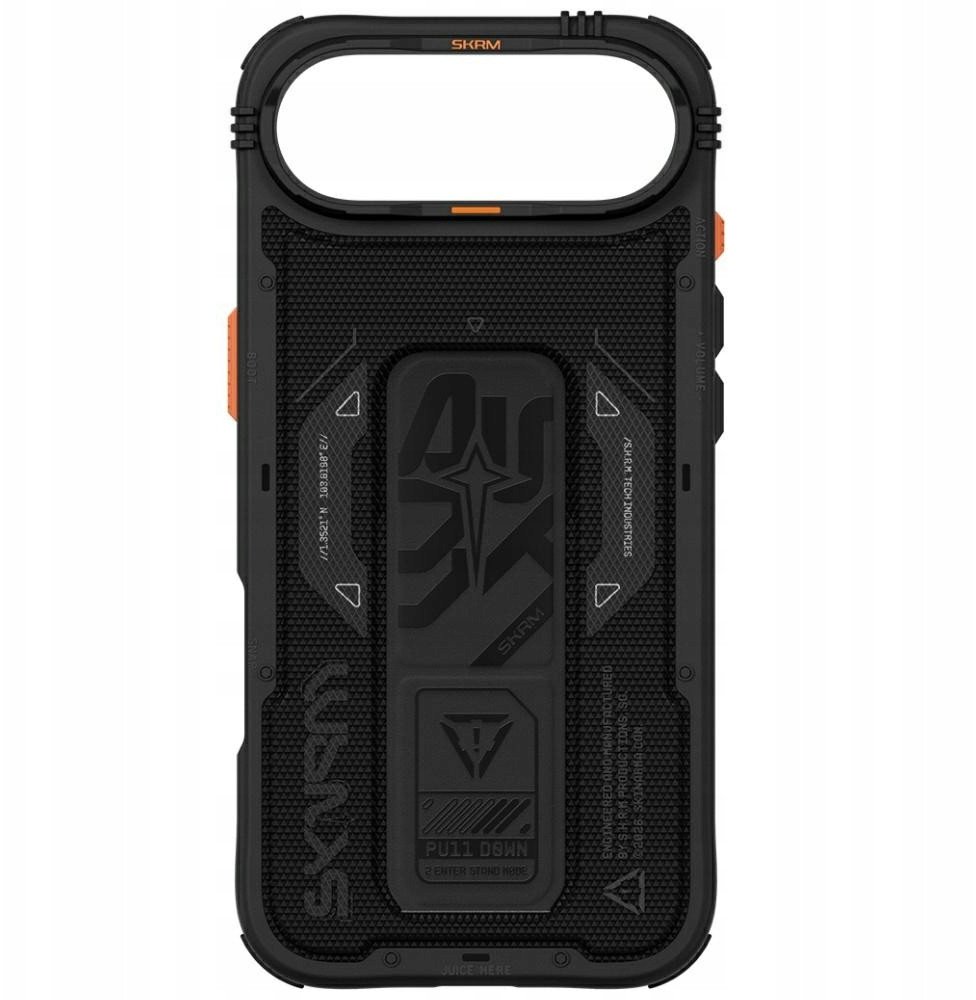 Mbrojtëse telefoni Skinarma Phantom për iPhone Air, karikim magnetik, grip stand, e zezë