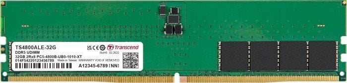Memorie RAM Transcend JM4800ALE-32G, 32GB DDR5, 4800MHz, jeshile