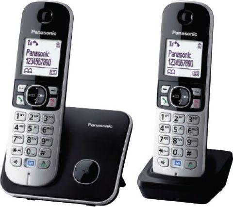 Telefon Panasonic KX-TG6812PDB, i zi/i argjendtë