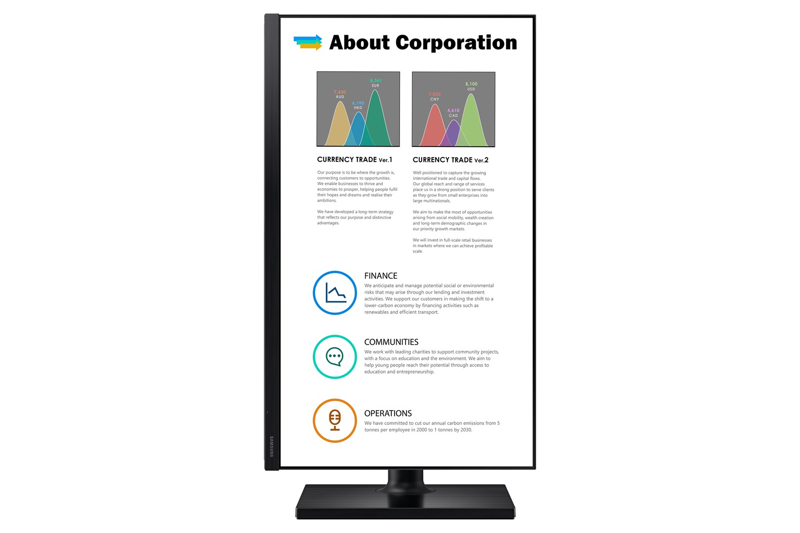 Monitor Samsung F24T452FQR, 24", Full HD, LED, i zi