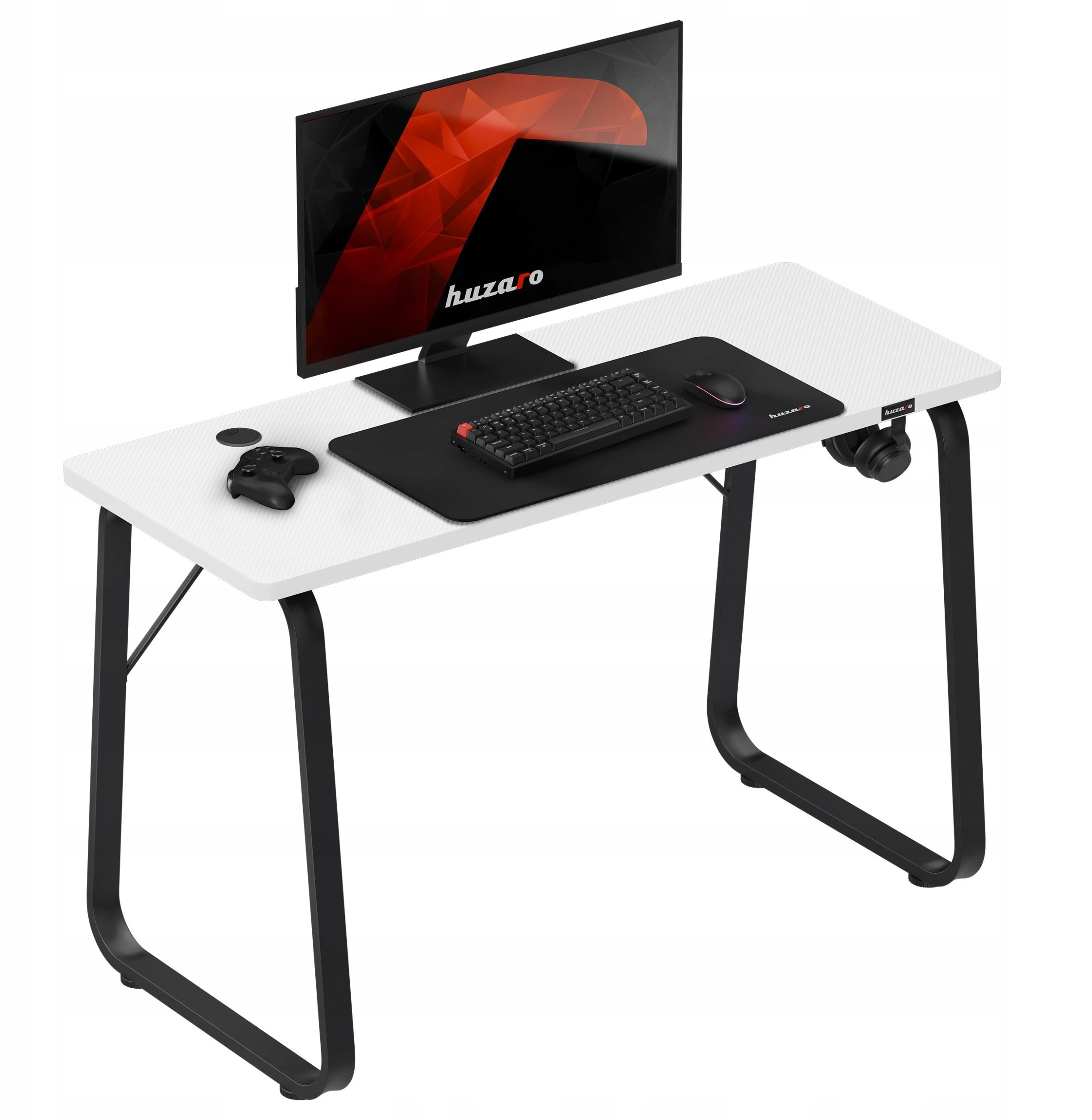 Tavolinë gaming Huzaro Hero 1.5, 120 cm, për gamer, e bardhë