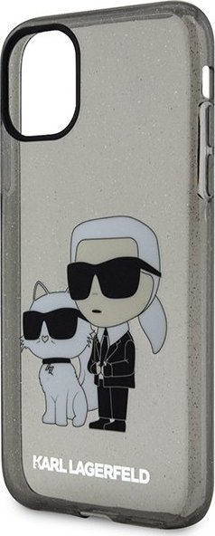 Futrollë për telefon Karl Lagerfeld KLHCN61HNKCT, për iPhone 11 XR, hardcase me shkëlqim Glitter, e zezë