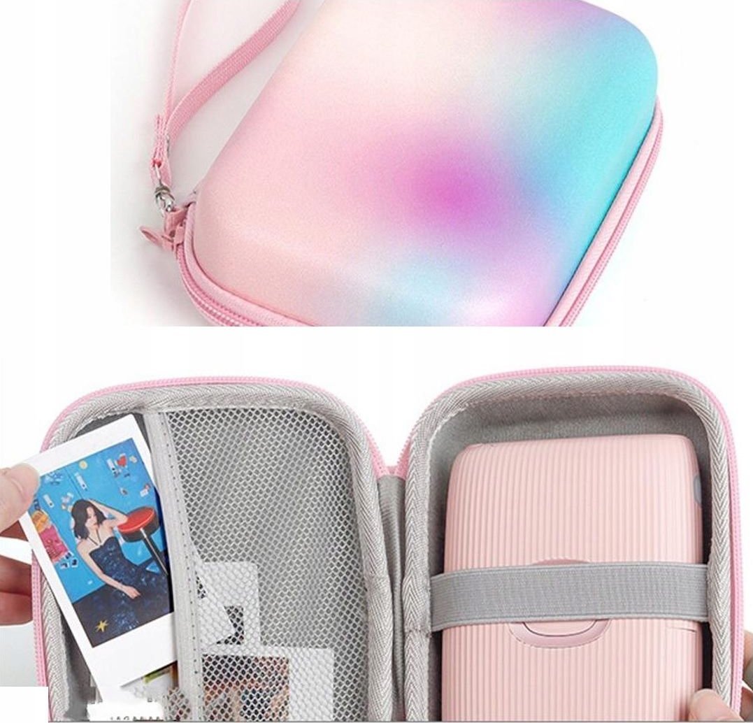 Заштитна торбичка LoveInstant за Fujifilm Instax Mini Evo LiPlay Square Link, со ремен за рака, повеќебојна омбре