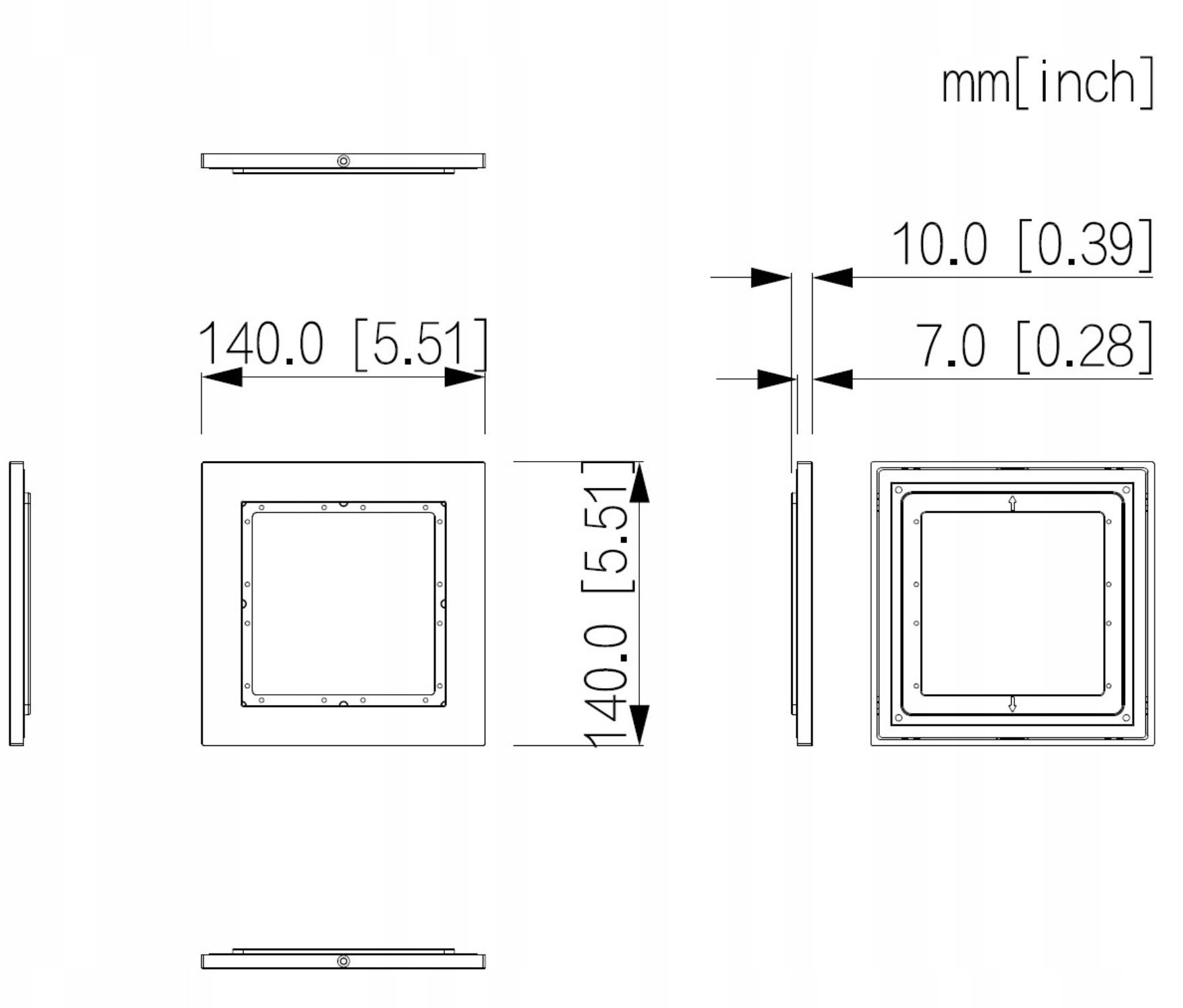 Panel montimi për interfon Dahua VTM78, alumini, i zi