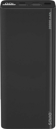 Powerbank Savio BA-05, 20000mAh, Quick Charge dhe Power Delivery, i zi