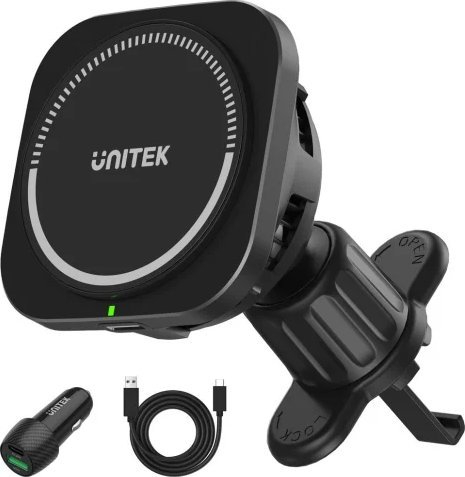 Mbushës makinës Unitek P1403A, MagSafe, 1x USB A 1x USB C, i zi