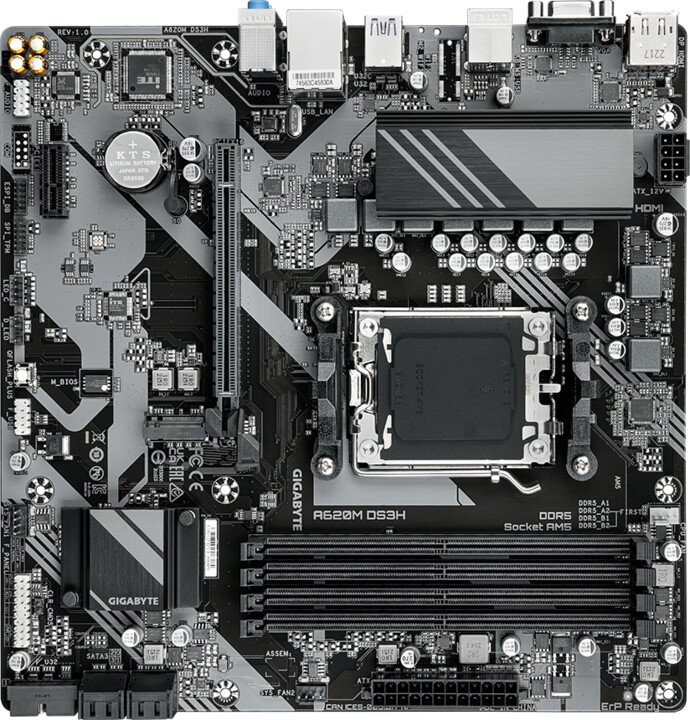 Матична плоча GIGABYTE A620M DS3H, AM5, mATX