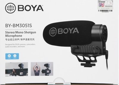 Mikrofon shotgun Boya BY-BM2040, super cardioid, për kamera dhe smartphone, i zi