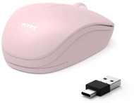 Maus pa tel Port Connect, USB A USB C, 1600 DPI, rozë