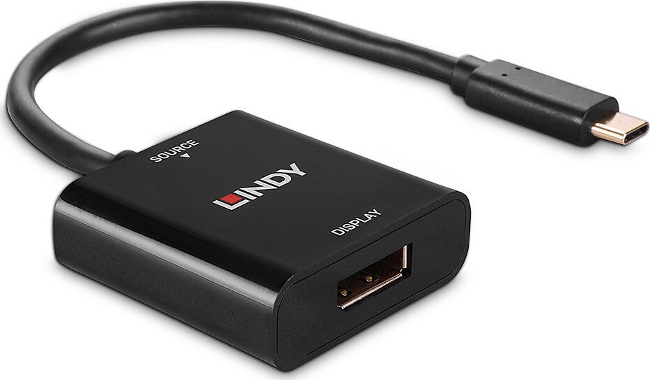 Adaptor USB C Lindy për DisplayPort, 4K 144Hz, i bardhë