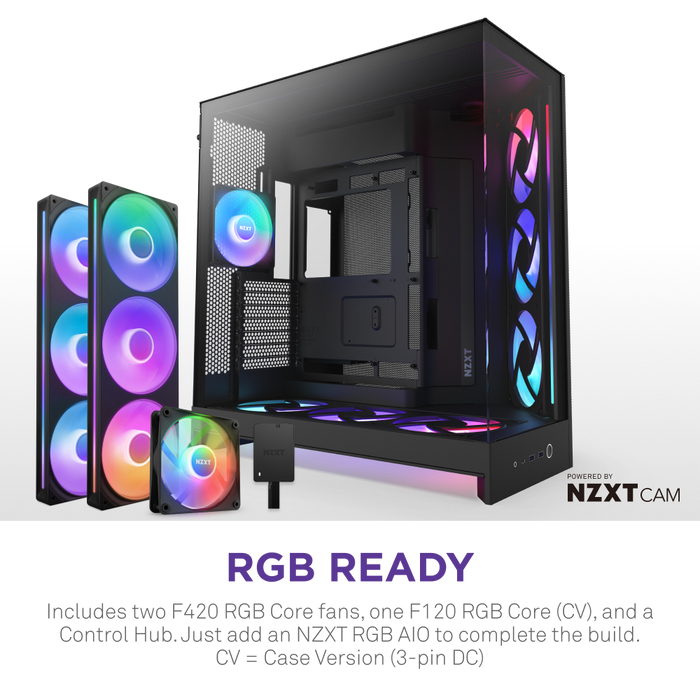NZXT H9 Flow RGB+ (CM-H92FB-P1) – Kasë kompjuteri – ATX – e zezë