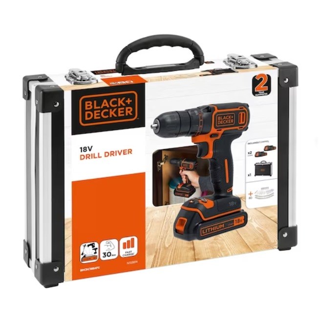 Trapano vidhosëse Black&Decker BDCDC18BAFC, 18V, 2x bateri 1.5Ah, portokalli
