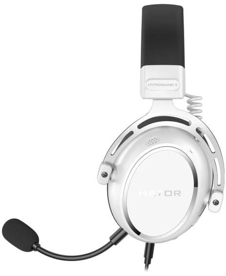 Kufje gaming me kabllo Hator Hypergang 3, 3.5mm, mikrofon i shkëputshëm, të bardha