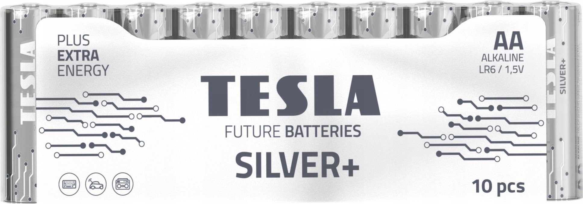 Bateri alkaline AA Silver Plus, paketë, argjendtë