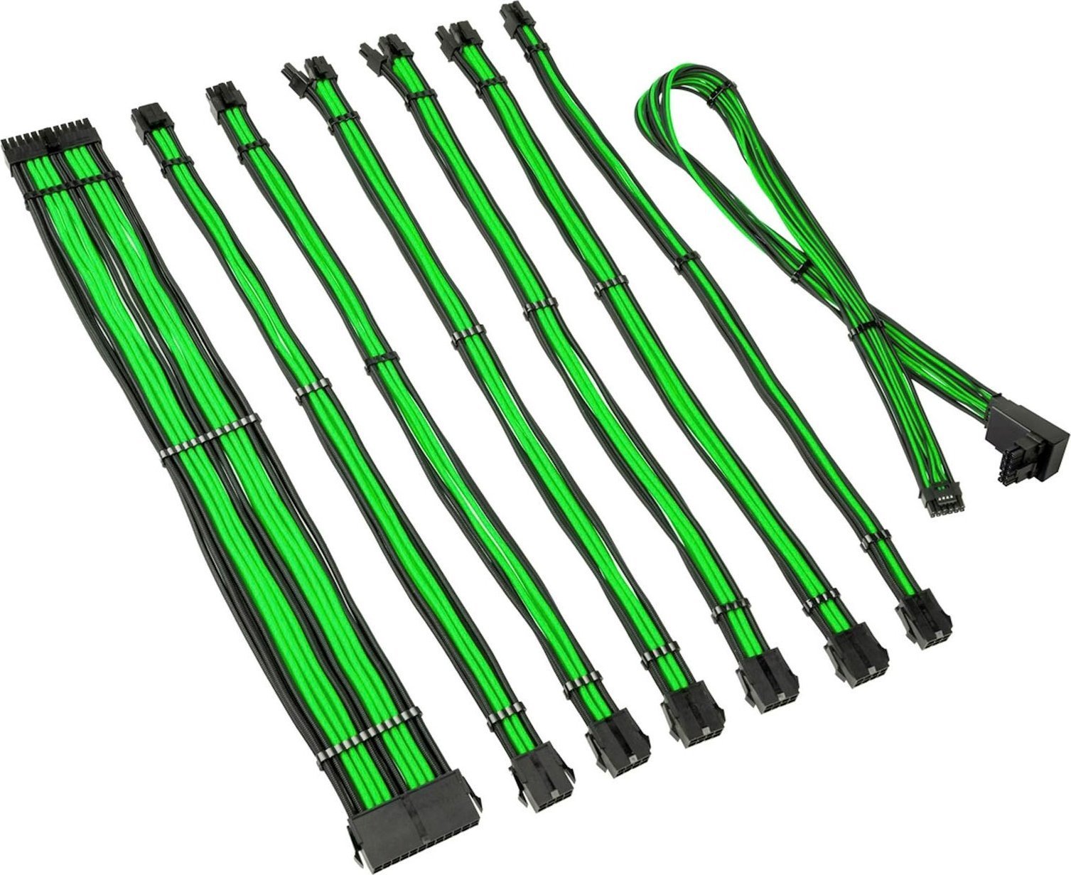 Set kabllosh zgjatuese Kolink Core Pro 12VHWPR Type 2, adapter 16 pin 90°, Venom Green