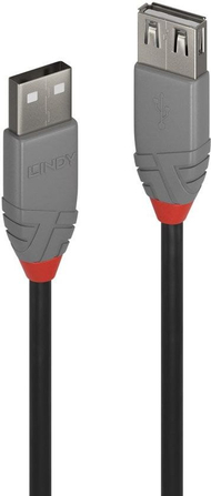 Kabllo USB Lindy USB A në USB A, 3 m, e zezë