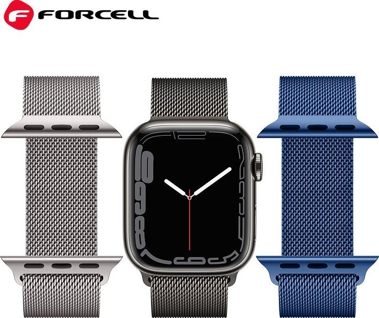 Rrip dore FORCELL F-Design FA03 për Apple Watch 38 40 41mm, çelik inox, blu