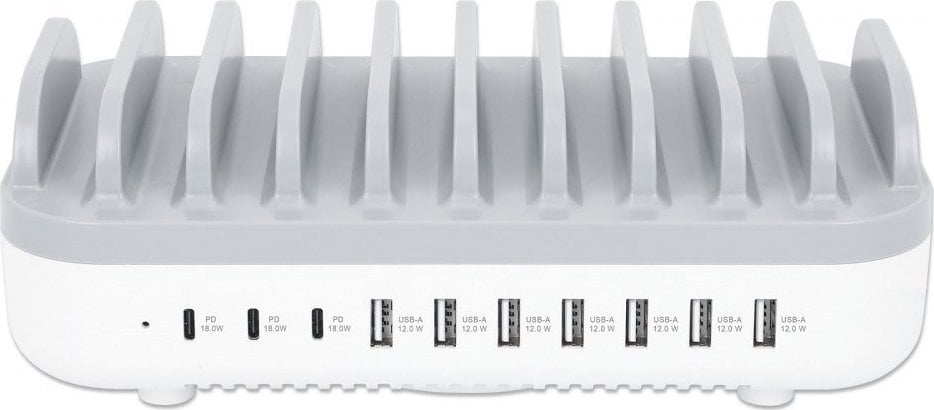 Stacion karikimi Manhattan 180856, 7x USB A, 3x USB C, 120W, i zi