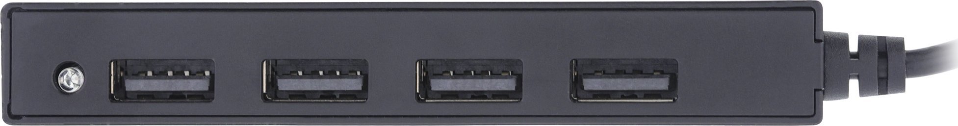 HUB USB InLine 2.0, 4 porta USB A, kabllo 15cm, i zi