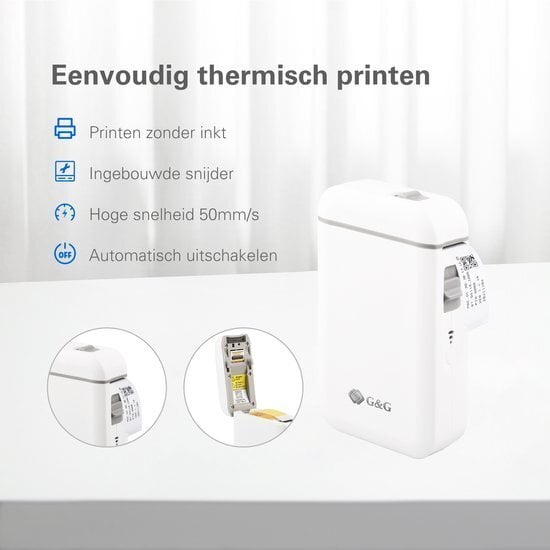 Printer etiketa G&amp;G 21731, për shirita 15mm, portativ