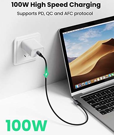 Kabllo USB Ugreen USB C në USB C 1m, 100W, e zezë