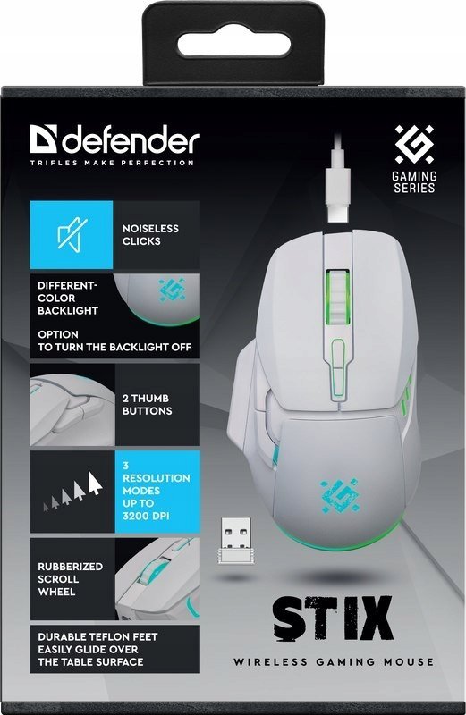 Mouse gaming Defender STIX GM-009, wireless, 3200 dpi, i zi
