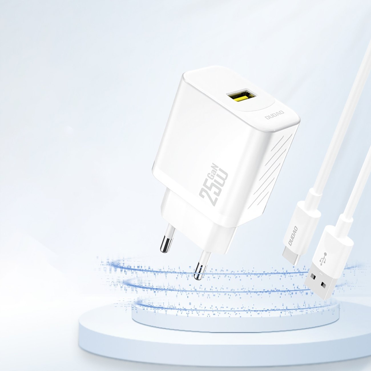 Karikues USB Dudao A27S, 25W GaN, Quick Charge 3.0, i bardhë