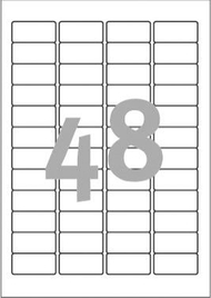 Etiketa vetëngjitëse Avery Zweckform L4736REV-25, 45.7x21.2mm, 25 fletë 1200 etiketa, të bardha