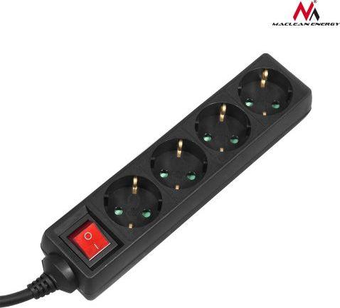 Kordon zgjatues Maclean (MCE196), me 4 priza, 3m, i zi