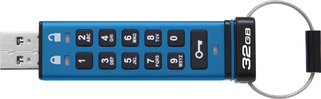 USB Pendrive Kingston IronKey Keypad 200, 32 GB, i kaltër