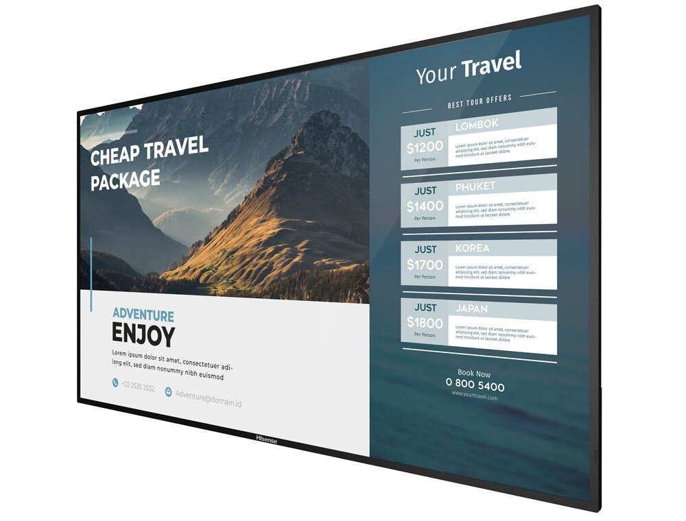 Monitor Hisense 75B4E30T signage, 75", 3840 x 2160, i zi