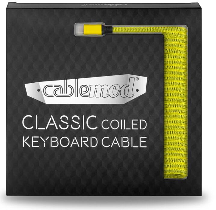 Kabllo spirale CableMod Classic, USB-C/USB-A, 1,5m, e verdhë